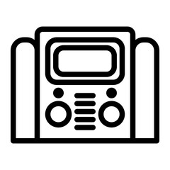 old radio line icon