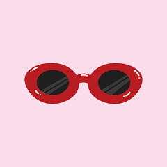 Retro sunglasses. Hand drawn trendy illustration.