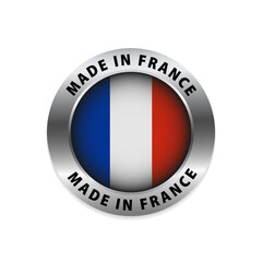 Made in France rounded vector symbol. Made In France Flag. Made in France tag label. Vector illustration