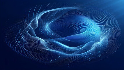 Abstract background a blue wavy lines in a blue background