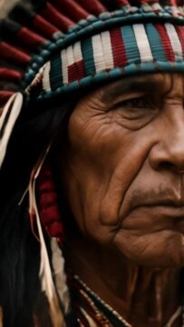 vertical 9:16 native american chief