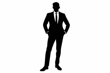 businessman posing in different poses vector illustration