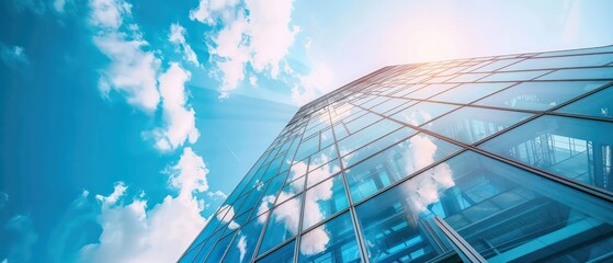 high-tech building boasts a glass facade adorned with aluminum panels, combining futuristic aesthetics with advanced materials for a cutting-edge architectural design