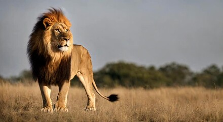 majestic lion in the savannah