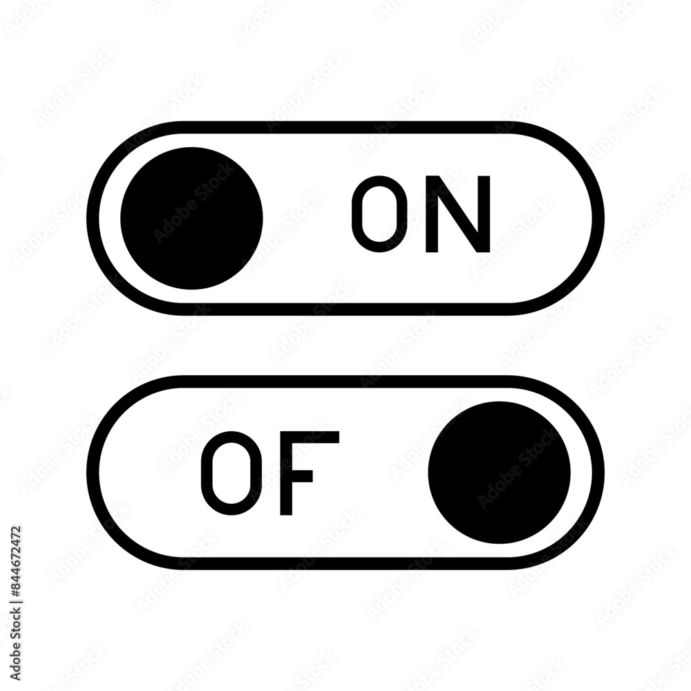 Poster on and off switch button vector icon