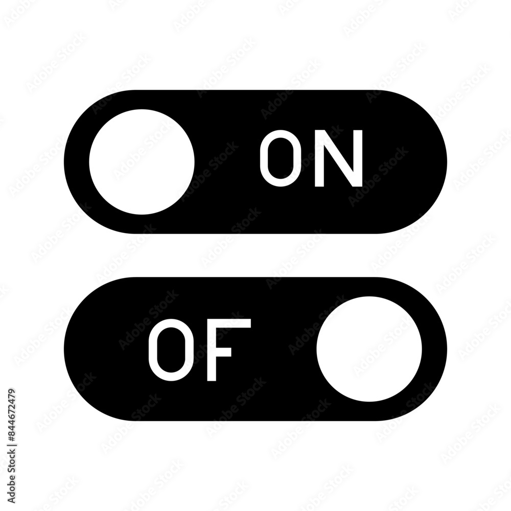 Poster on and off switch button vector icon