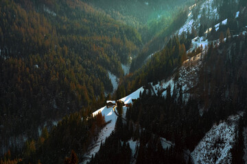 이탈리아의 아름다운 겨울 산 풍경