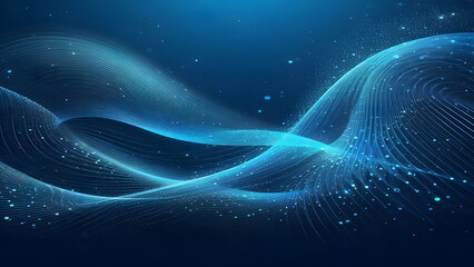 Abstract background a blue wavy lines in a blue background