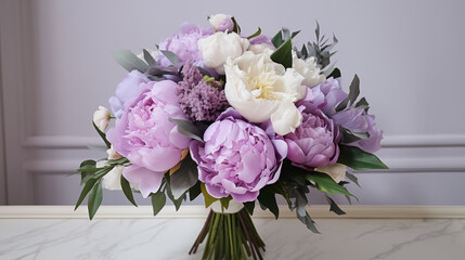 Lavender and White Floral Bouquet for Elegant Events
