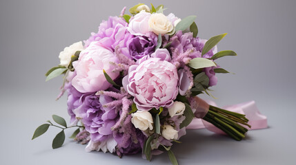 Lavender and White Peony Rose Bouquet