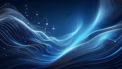 Abstract background a blue wavy lines in a blue background