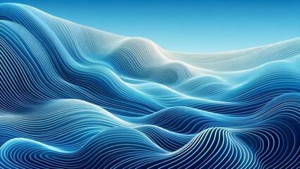 Abstract background a blue wavy lines in a blue background