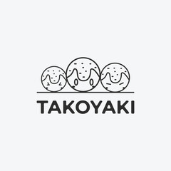 takoyaki logo icon simple flat design.