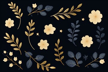 Abstract colorful simple geometric floral shapes, anthurium flowers, poppy flowers in vase, boho shapes. Modern simple abstract seamless pattern background.