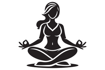 Yoga silhouette vector illustration 