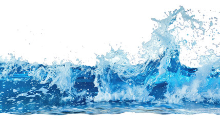 Ocean blue wave isolated on white background