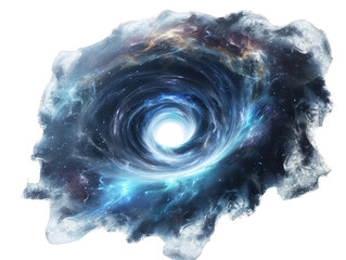 Stunning digital illustration of a wormhole in space, showcasing the mysterious and captivating beauty of the universe.