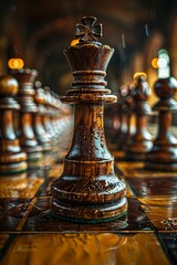Fototapeta premium Beautiful Chess Board and Pieces