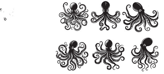 octopas silhouette vector illustration