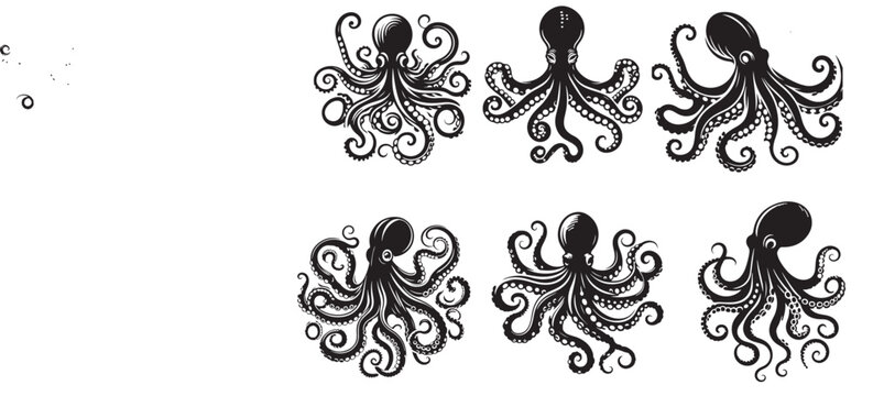 octopas silhouette vector illustration