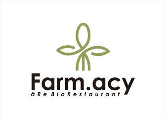 restaurant cafe logo design vegetarian food with spoon fork and leaf concept