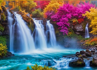 waterfall in autumn