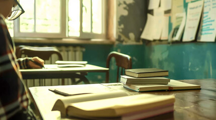 Someone is writing in the classroom. Super High Quality