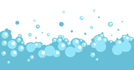 Foam bubble soap bath laundry shampoo concept. Vector flat graphic design illustration
