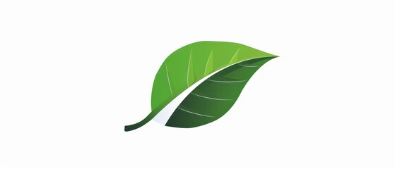 Naklejka premium tree leaf icon, presented in simple and smooth 2D plane format, serves as a stylish logo or app icon against a white background