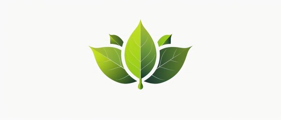 tree leaf icon, presented in simple and smooth 2D plane format, serves as a stylish logo or app icon against a white background