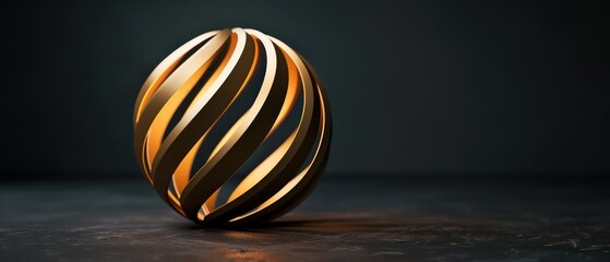 golden sphere with the business company logo, standing out against a dark background, epitomizing professionalism and expertise in IT