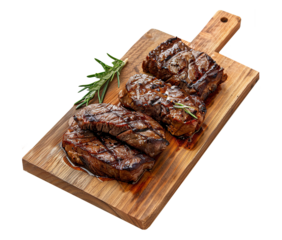 Grilled beef isolated on transparent background