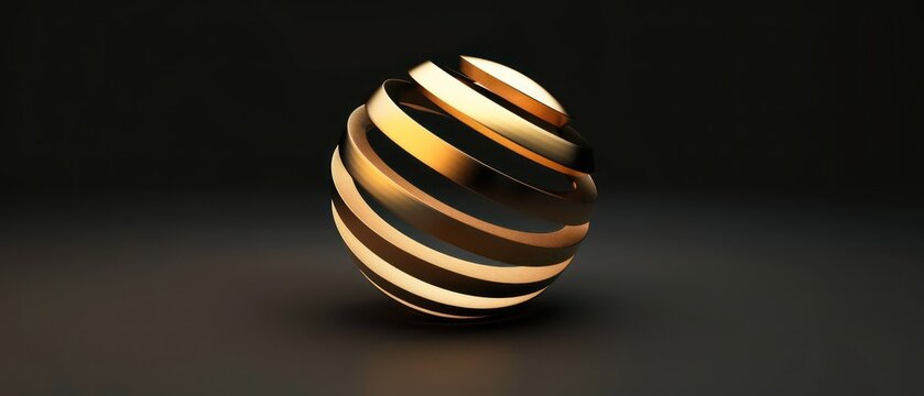 golden sphere with the business company logo, standing out against a dark background, epitomizing professionalism and expertise in IT