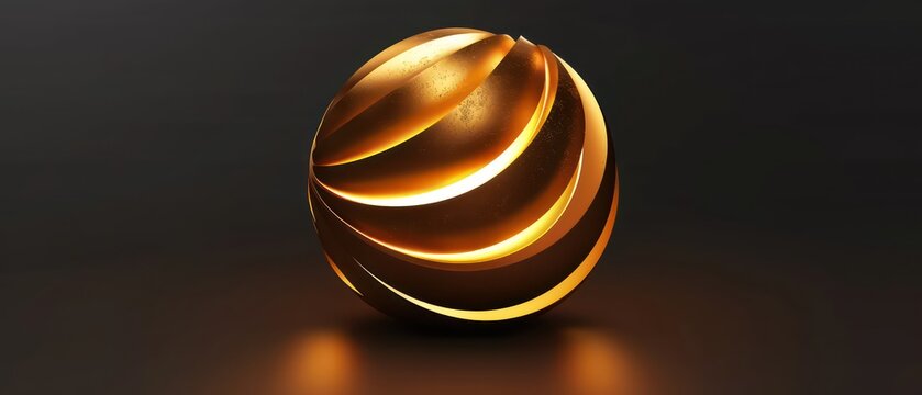 golden sphere with the business company logo, standing out against a dark background, epitomizing professionalism and expertise in IT