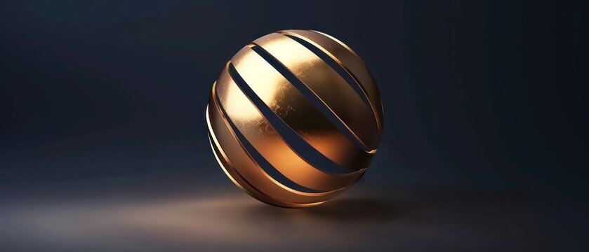 golden sphere with the business company logo, standing out against a dark background, epitomizing professionalism and expertise in IT