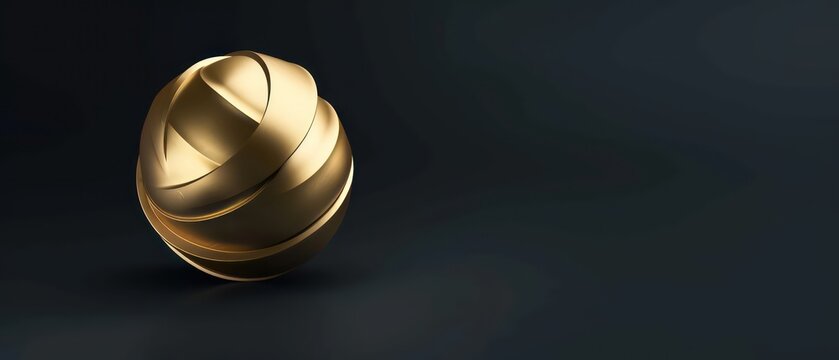 golden sphere with the business company logo, standing out against a dark background, epitomizing professionalism and expertise in IT