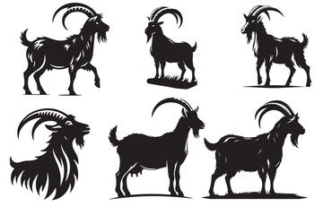 goat silhouette vector illustration