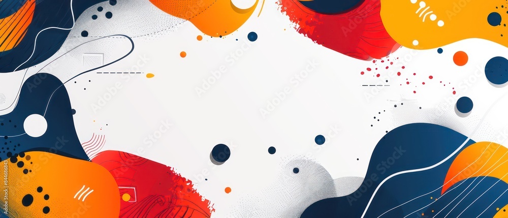 Poster background with tech-inspired blobs, offering a sleek and contemporary look