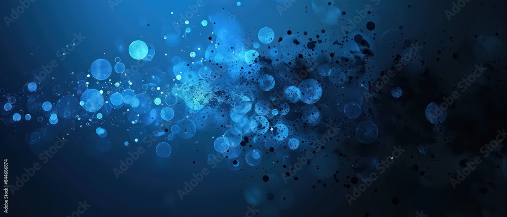 Wall mural background with tech-inspired blobs, offering a sleek and contemporary look