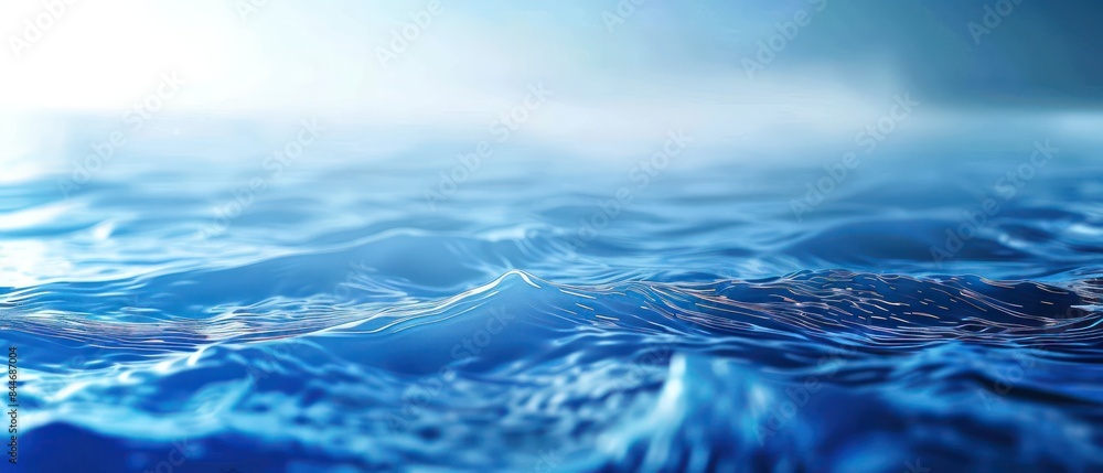 Poster blue background with a super simple wave pattern, radiating calm and relaxation