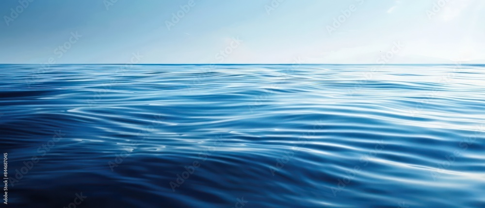 Poster blue background with a super simple wave pattern, radiating calm and relaxation