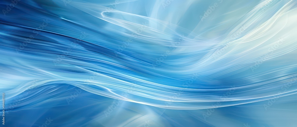 Poster blue background with a super simple wave pattern, radiating calm and relaxation