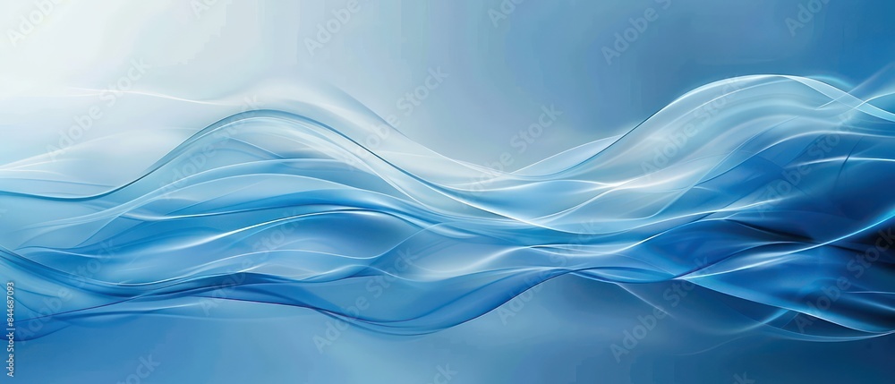 Poster blue background with a super simple wave pattern, radiating calm and relaxation