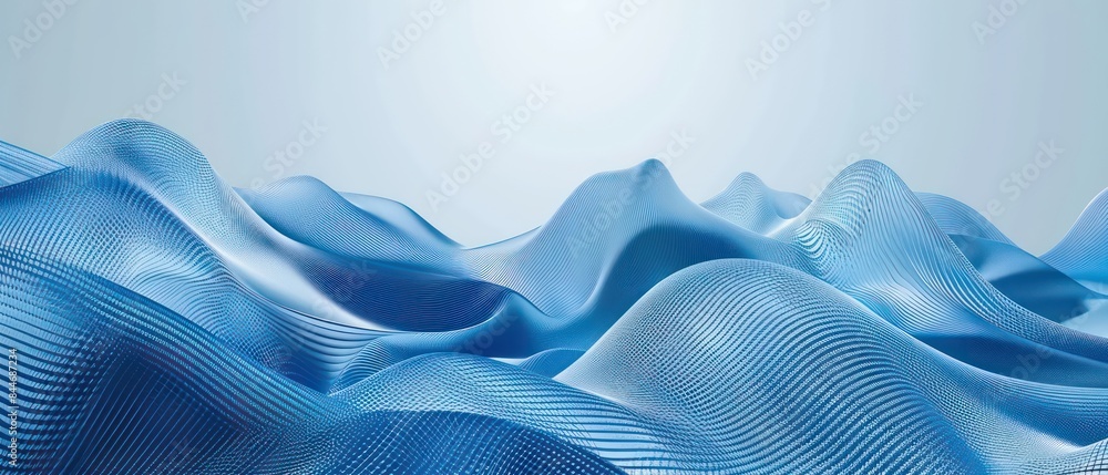 Poster blue background with a super simple wave pattern, radiating calm and relaxation