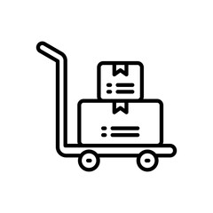 trolley, line icon, isolated background
