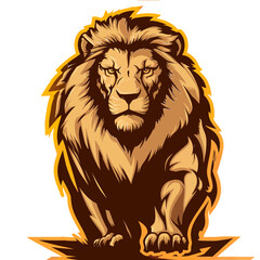 Obraz premium Vector illustration Roaring cute Lion Head