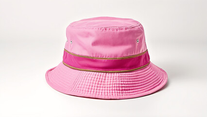 bucket hat pink color isolated on white background