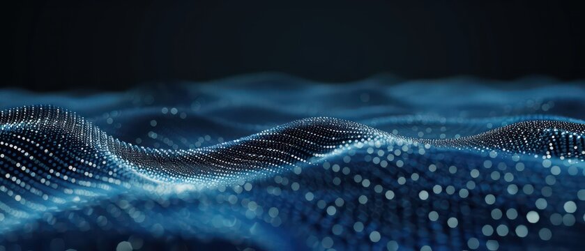 Blue wave designs illustrate the seamless flow of information, embodying trust and simplicity in technology