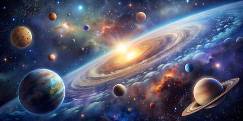 Cosmic Panorama of Planets and Galaxy - oth captivating and thought-provoking