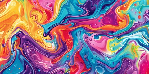 Psychedelic Swirl of Vivid Rainbow Colors